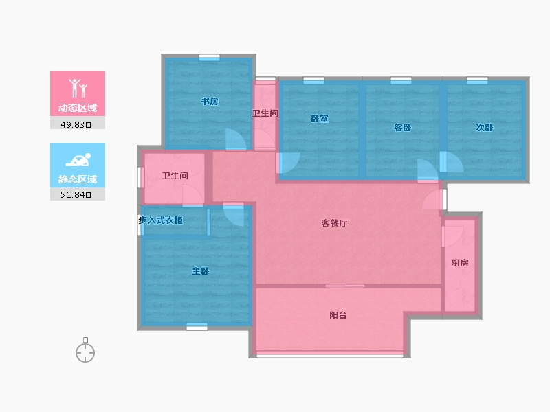 广东省-深圳市-棕榈堡花园-89.59-户型库-动静分区