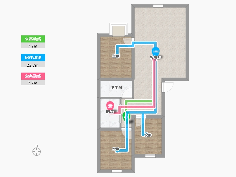 广东省-深圳市-华天花园-60.75-户型库-动静线