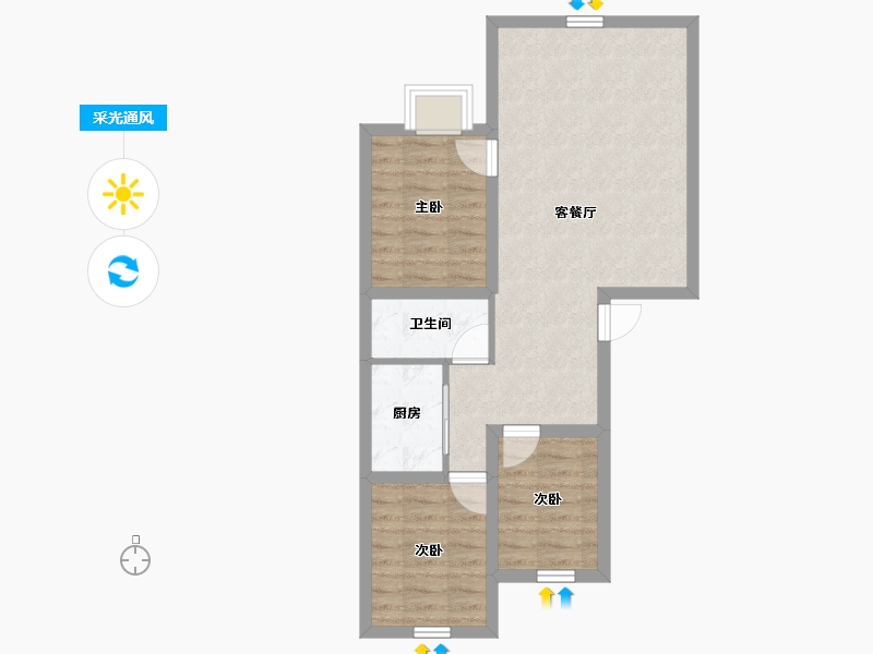 广东省-深圳市-华天花园-60.75-户型库-采光通风