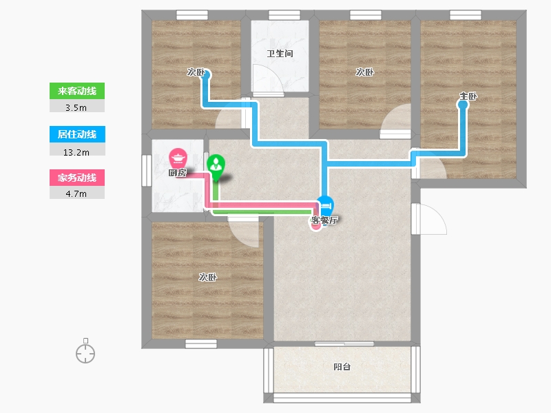 广东省-深圳市-双龙花园-64.06-户型库-动静线