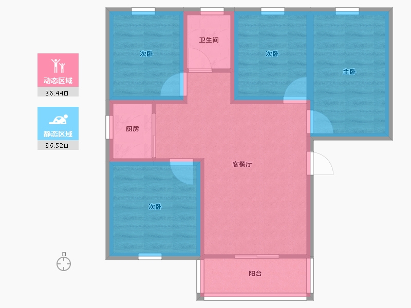 广东省-深圳市-双龙花园-64.06-户型库-动静分区