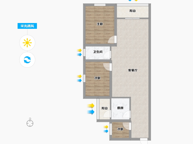 广东省-深圳市-金汐府小区-74.97-户型库-采光通风