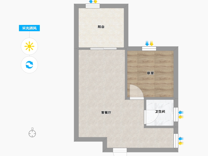 广东省-深圳市-天健时尚空间名苑-33.69-户型库-采光通风