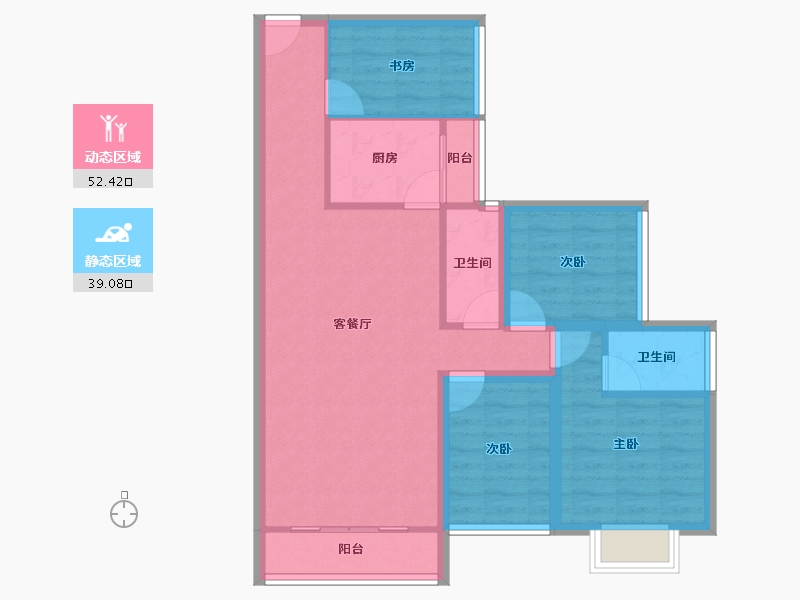 广东省-深圳市-万科翰邻城-81.37-户型库-动静分区