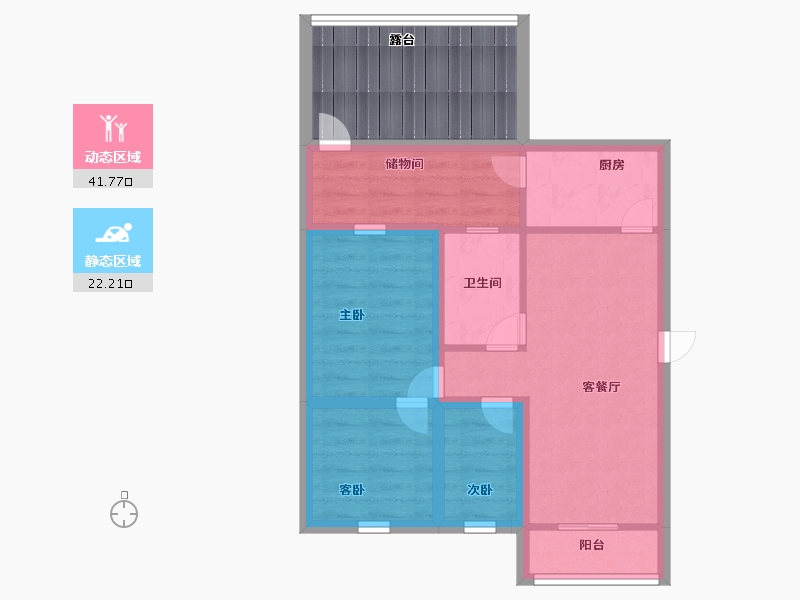 广东省-深圳市-嘉华花园西区-66.39-户型库-动静分区