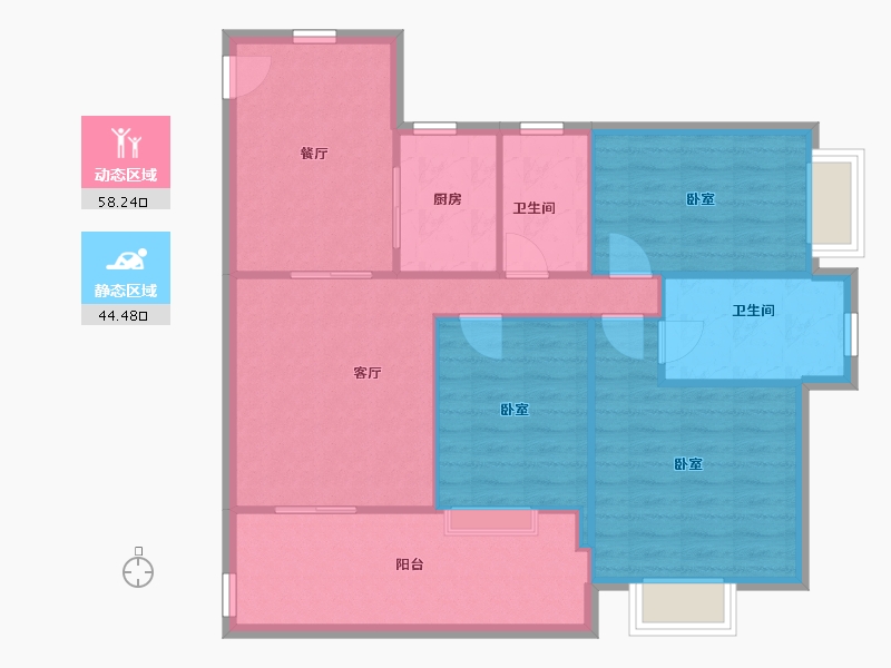 广东省-深圳市-西城丰和家园-93.57-户型库-动静分区