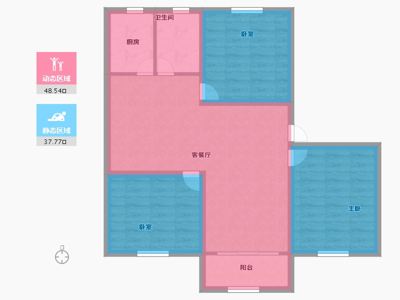 广东省-深圳市-双龙花园-77.11-户型库-动静分区