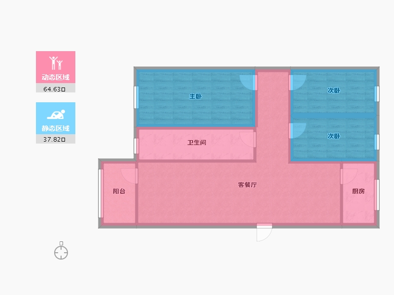 广东省-深圳市-鸿景春天花园-91.51-户型库-动静分区