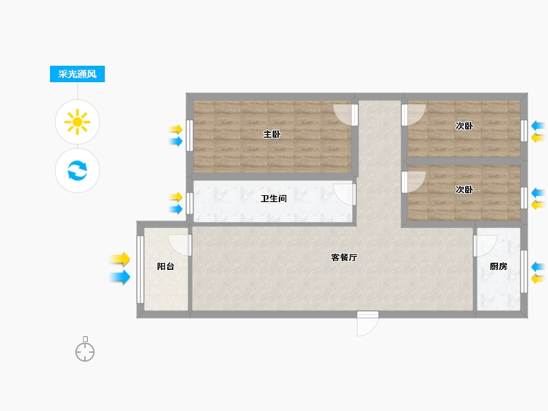 广东省-深圳市-鸿景春天花园-91.51-户型库-采光通风