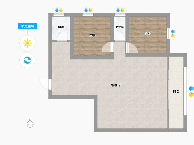 广东省-深圳市-富通苑-65.12-户型库-采光通风