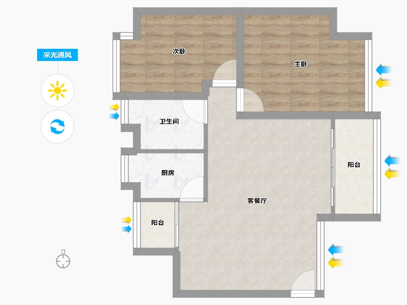 广东省-深圳市-名居绿海名居-61.15-户型库-采光通风