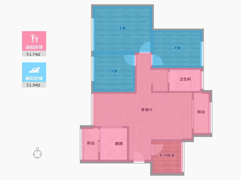 广东省-深圳市-宏发世纪城二期-74.21-户型库-动静分区