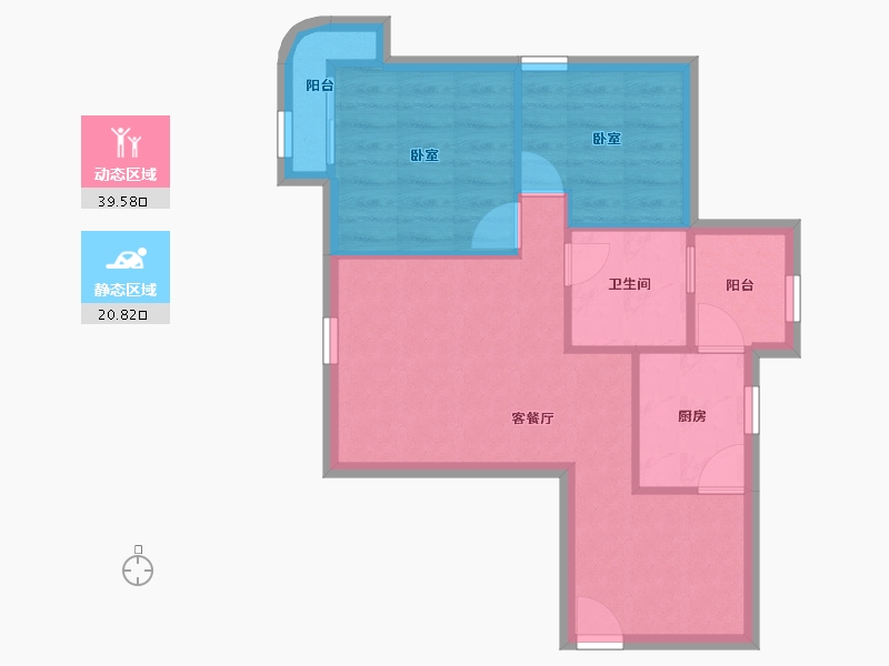 广东省-深圳市-侨城豪苑(一期)-53.97-户型库-动静分区