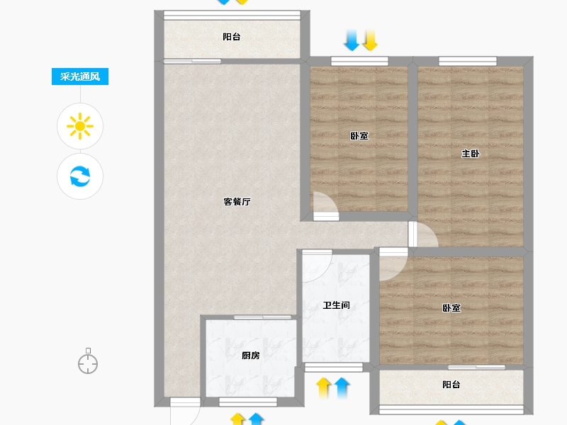 广东省-深圳市-豪业华庭-78.66-户型库-采光通风