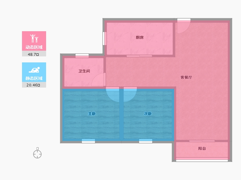 广东省-深圳市-桃源居14区（桃源居）-61.66-户型库-动静分区