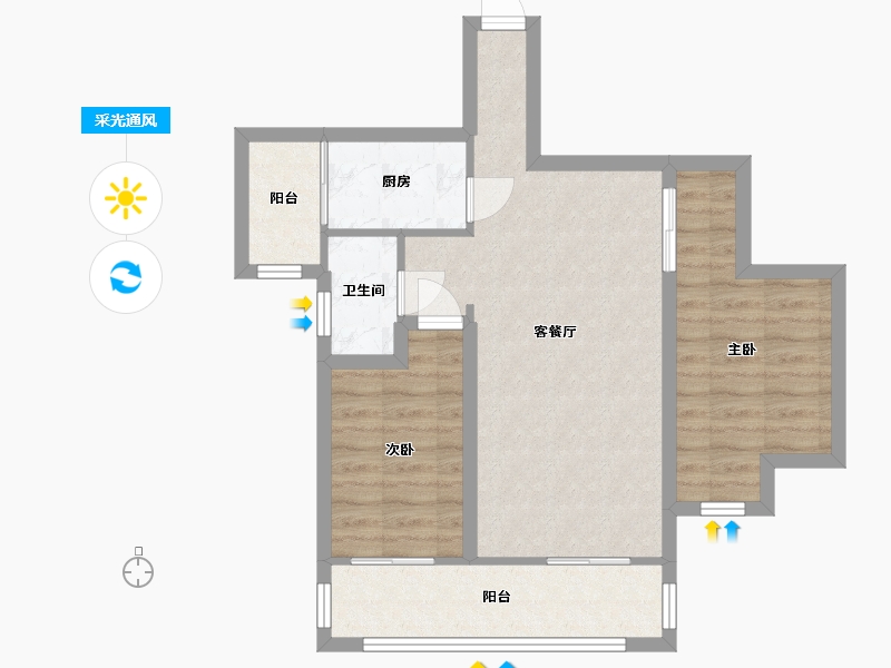 广东省-深圳市-君逸世家花园-65.99-户型库-采光通风