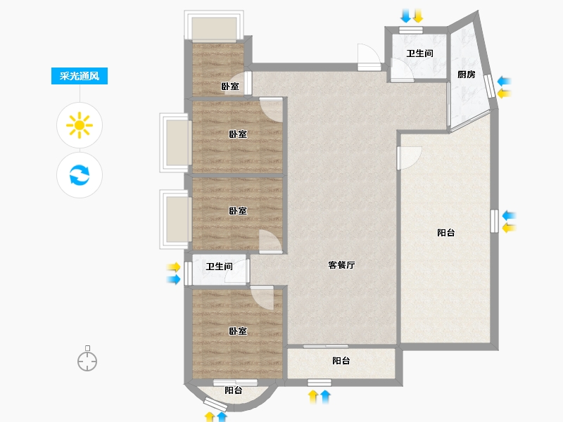 广东省-深圳市-深南花园-102.29-户型库-采光通风