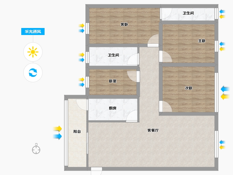 广东省-深圳市-富通蟠龙居-98.07-户型库-采光通风