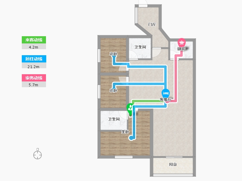 广东省-深圳市-汇龙湾花园-88.52-户型库-动静线