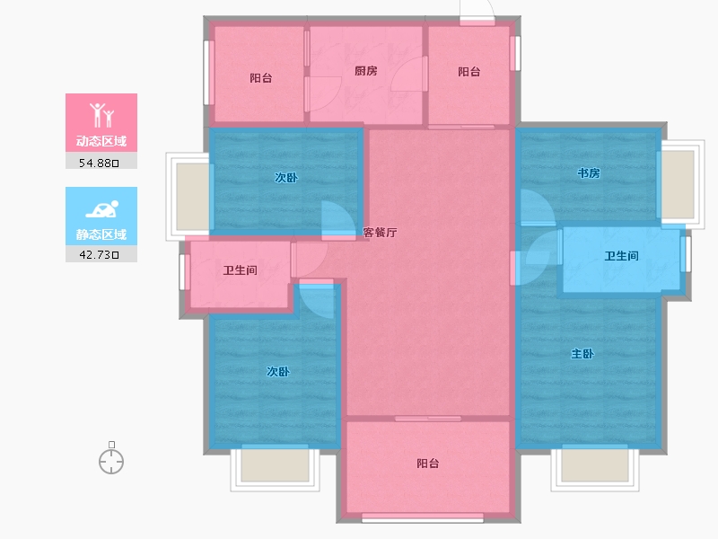 广东省-深圳市-金泓凯旋城-86.12-户型库-动静分区