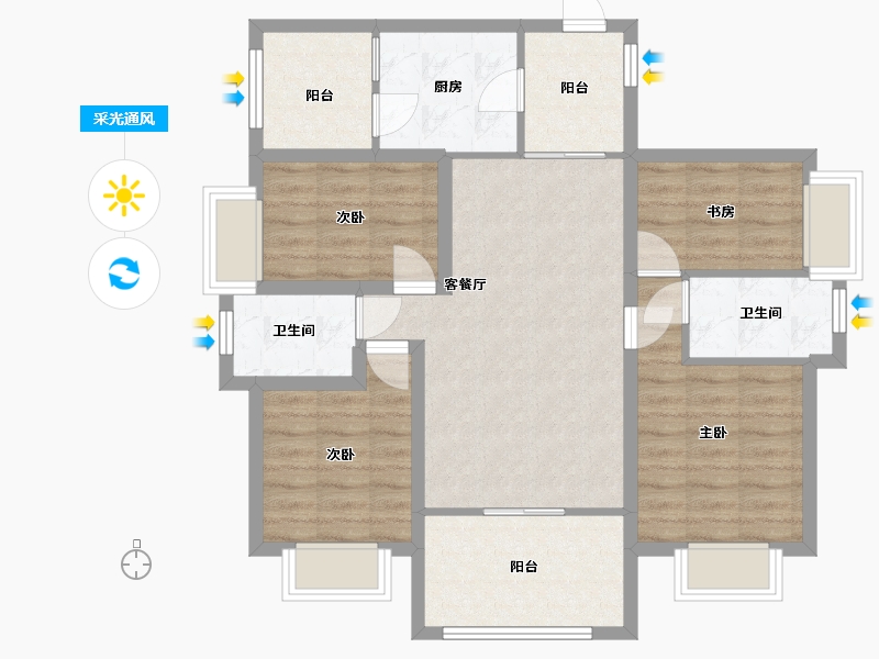 广东省-深圳市-金泓凯旋城-86.12-户型库-采光通风