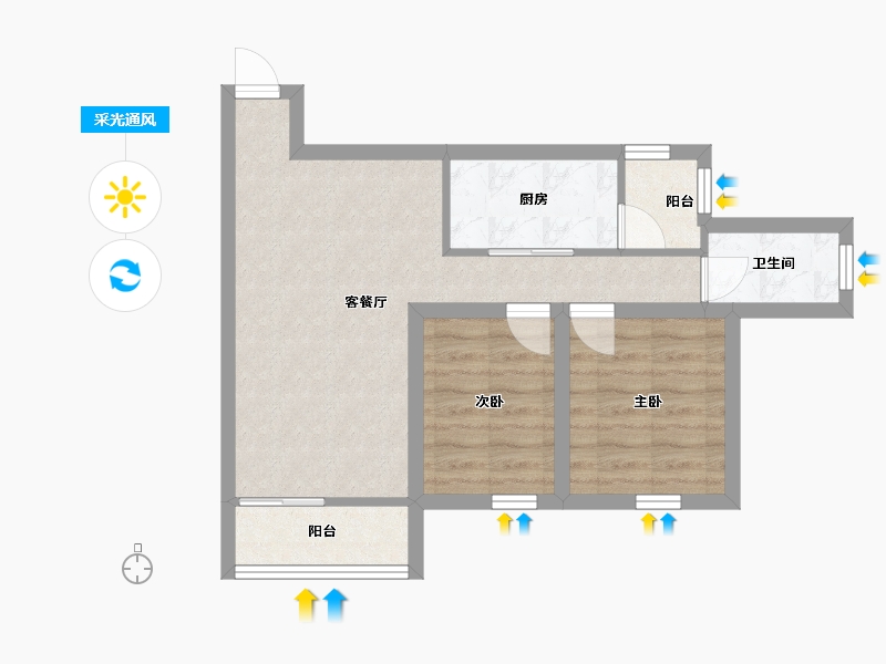 广东省-深圳市-合正汇一城-55.02-户型库-采光通风