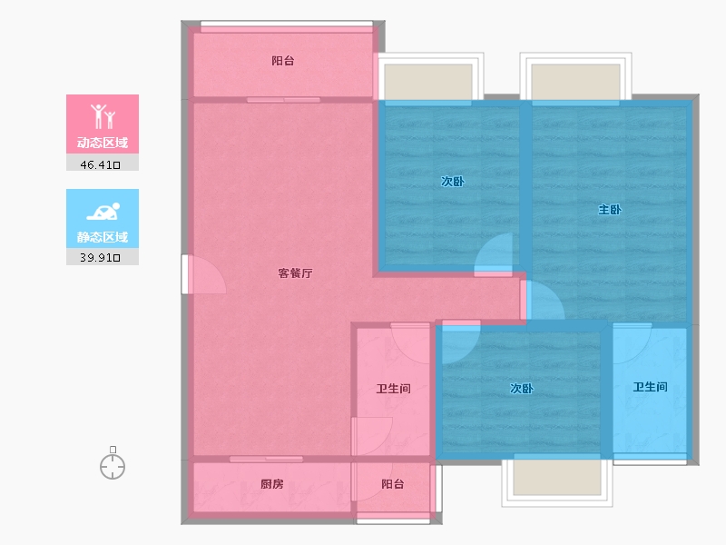 广东省-深圳市-福中福花园-76.64-户型库-动静分区