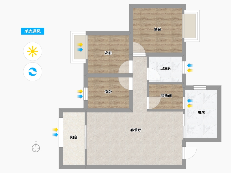 广东省-深圳市-泰华锦绣城-60.82-户型库-采光通风