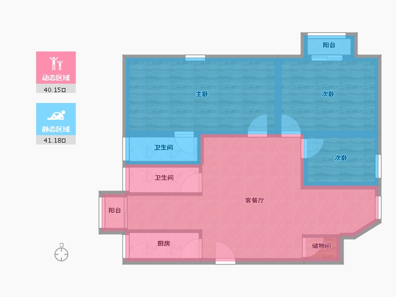 广东省-深圳市-怡园大厦-71.56-户型库-动静分区