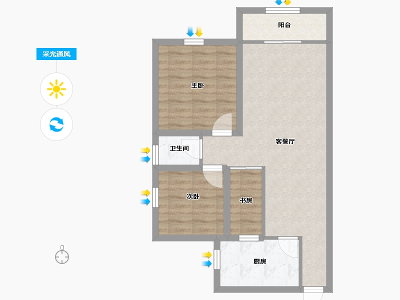 广东省-深圳市-富通苑-60.32-户型库-采光通风