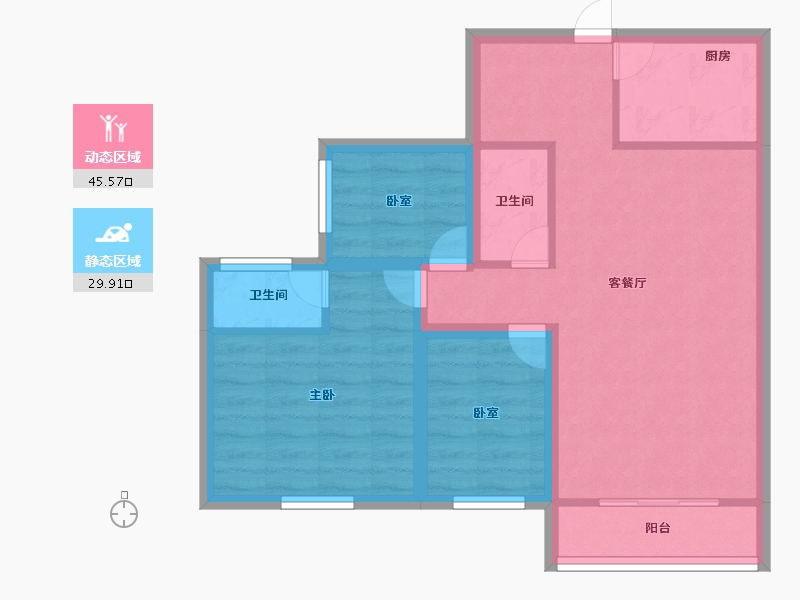 广东省-深圳市-横岗花半里-66.75-户型库-动静分区