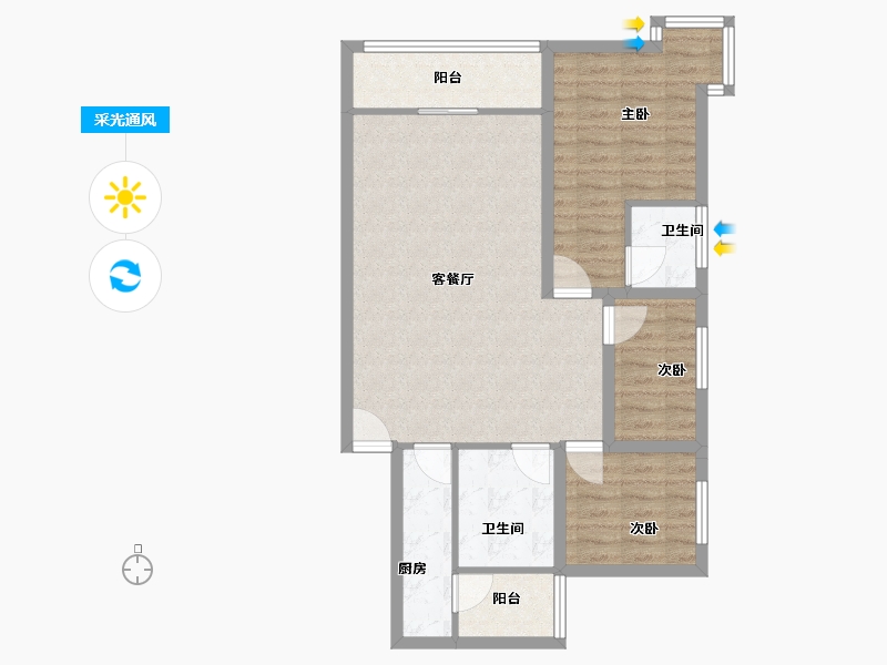 广东省-深圳市-鸿洲新都-82.00-户型库-采光通风