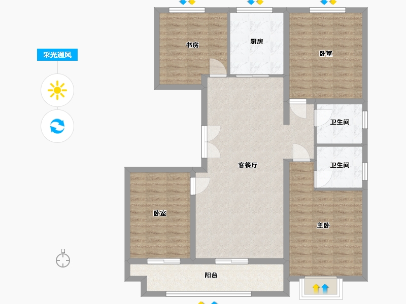 山东省-济宁市-保信联诚佳园-113.13-户型库-采光通风