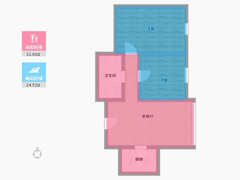 山西省-太原市-玉门花园E区(北区)-83.00-户型库-动静分区