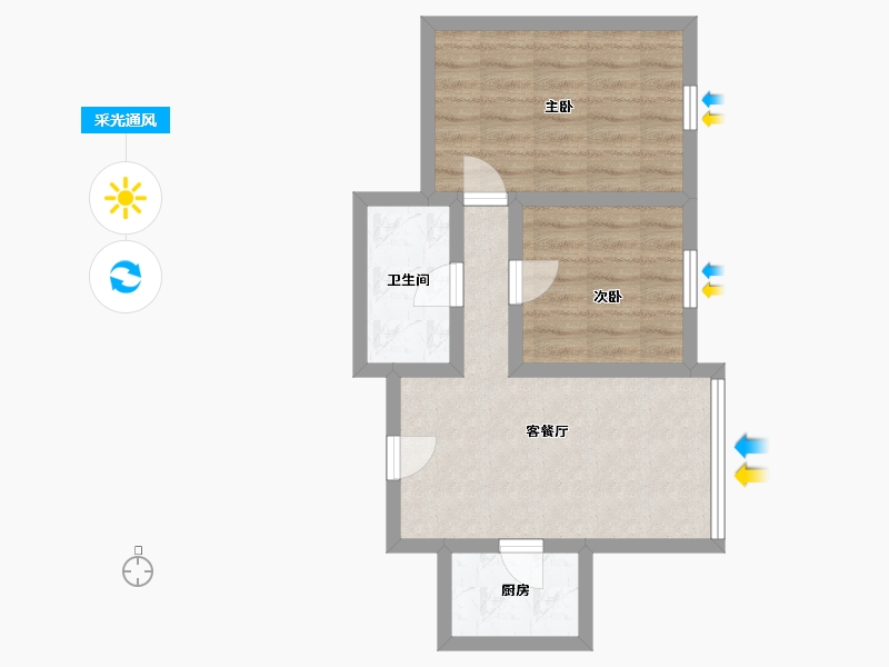 山西省-太原市-玉门花园E区(北区)-83.00-户型库-采光通风