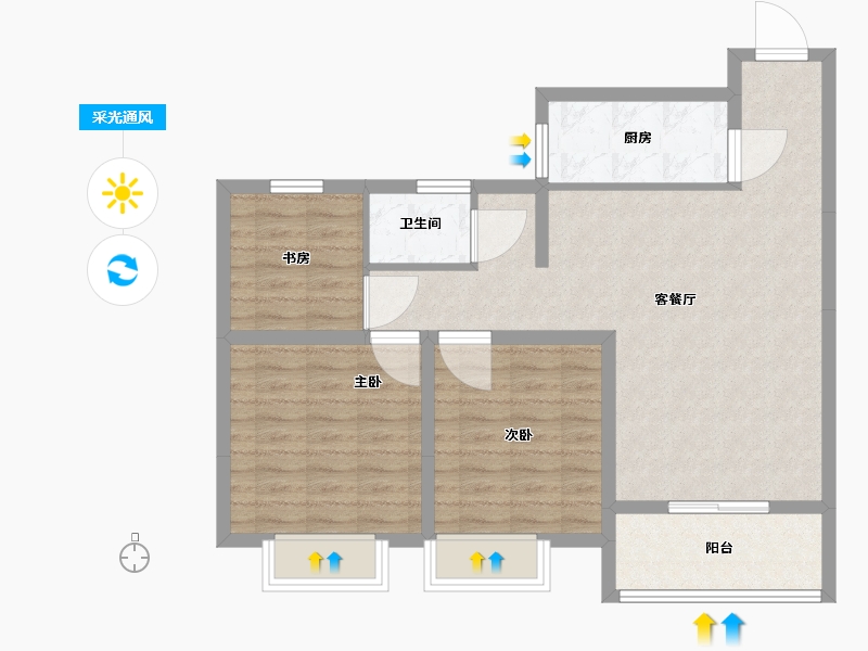 江苏省-徐州市-韵水湾-82.40-户型库-采光通风