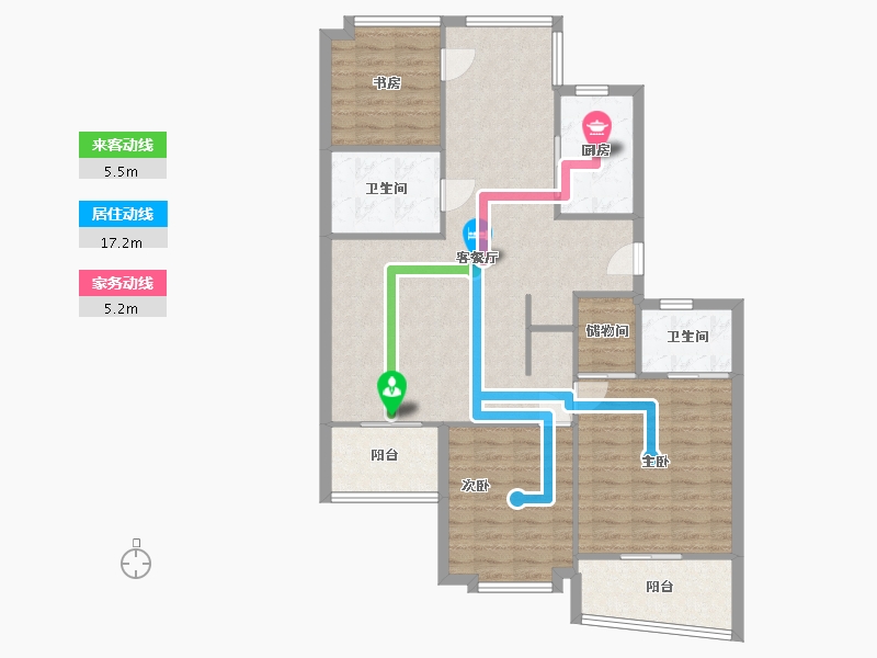 浙江省-温州市-南瓯明园-108.20-户型库-动静线