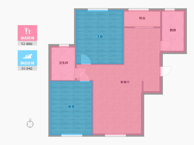 天津-天津市-慈水园-80.32-户型库-动静分区