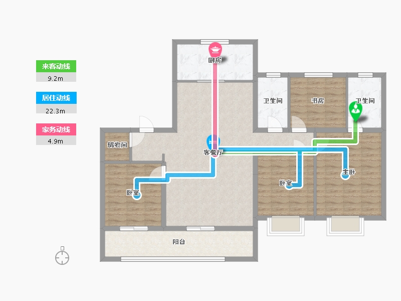 浙江省-杭州市-杭房揽翠-116.80-户型库-动静线