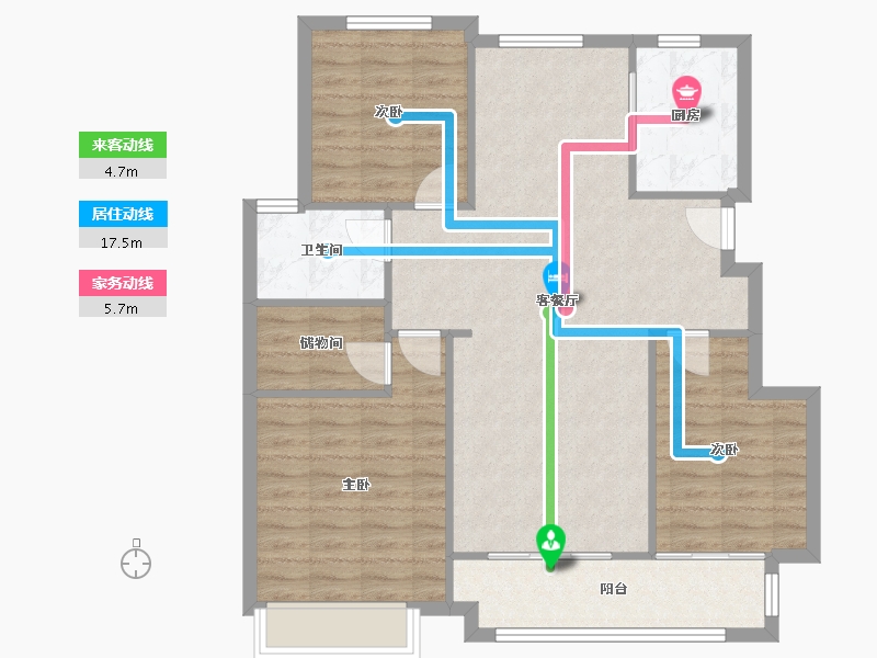 江苏省-徐州市-珑湾花苑-三期-92.78-户型库-动静线