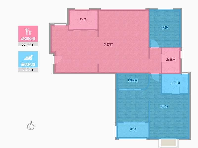 江苏省-常州市-翠园世家-102.40-户型库-动静分区