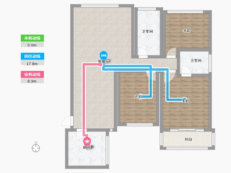 湖南省-长沙市-铭园小区-118.70-户型库-动静线