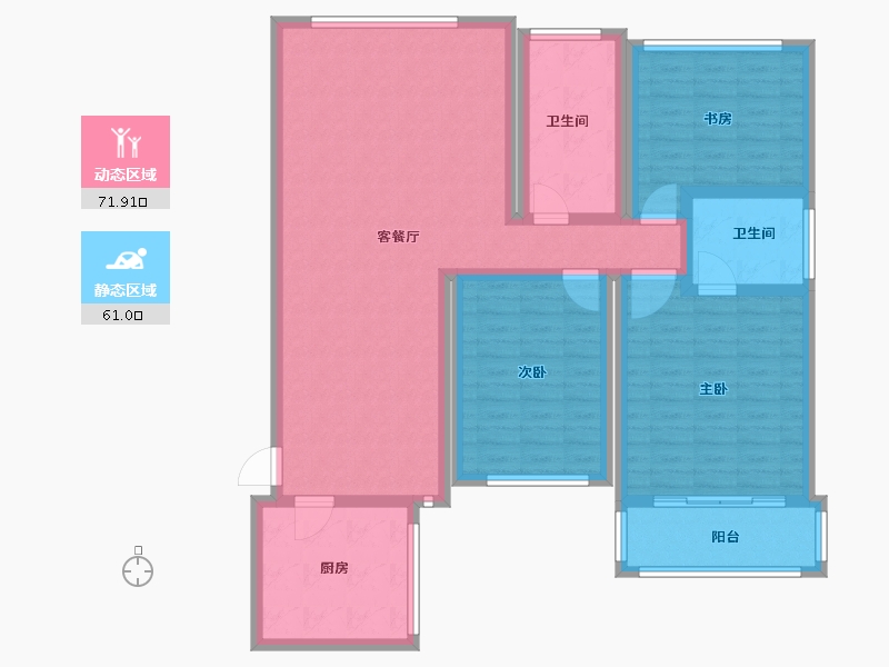 湖南省-长沙市-铭园小区-118.70-户型库-动静分区