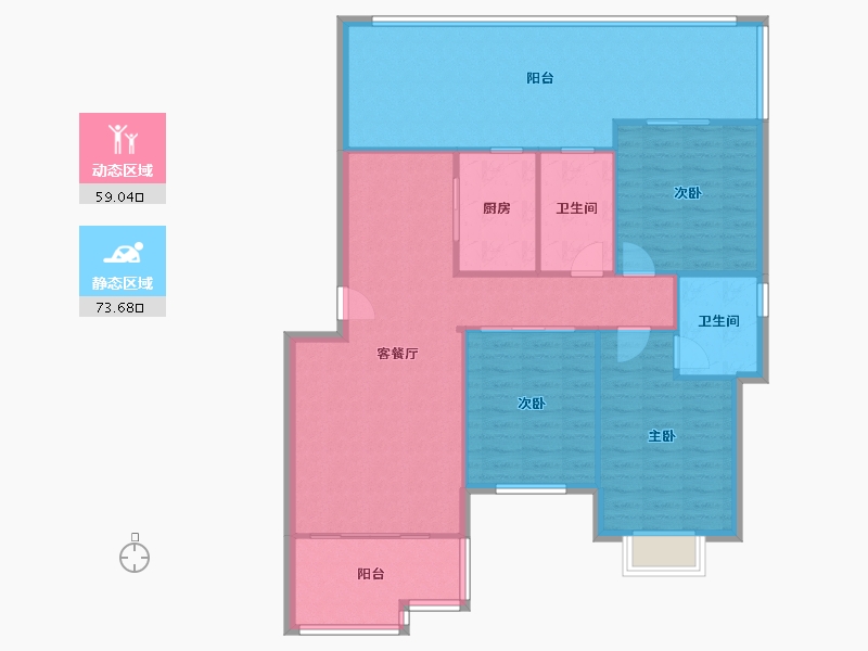 浙江省-杭州市-爵士风情-听风苑-110.00-户型库-动静分区