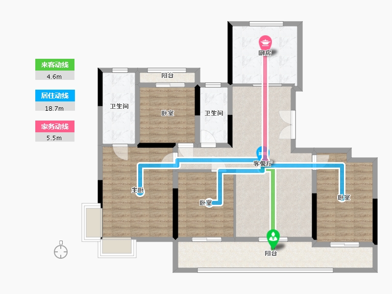 浙江省-嘉兴市-星逸园-115.00-户型库-动静线