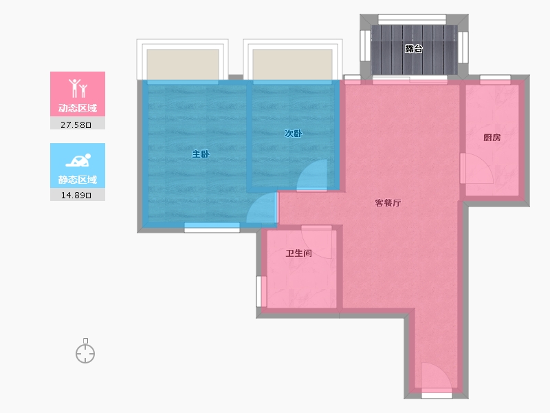 香港特别行政区-元朗区-翘翠峰-40.00-户型库-动静分区