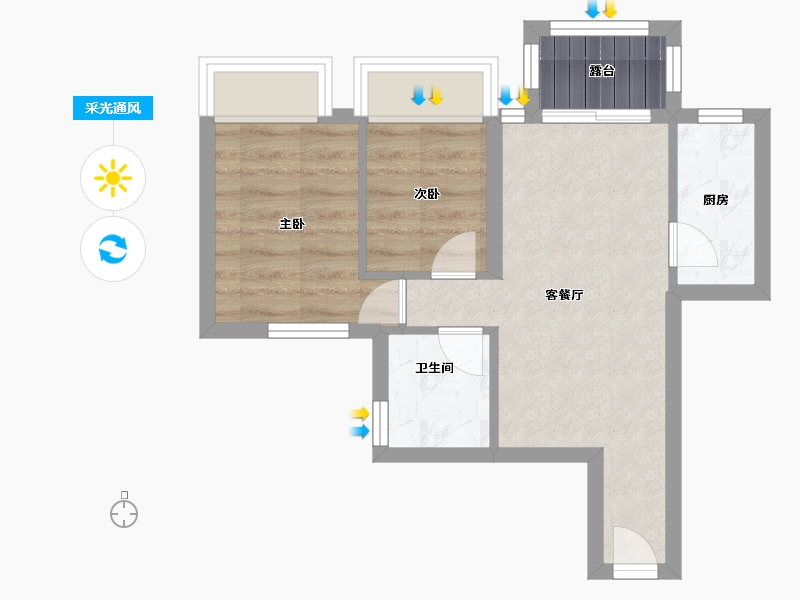 香港特别行政区-元朗区-翘翠峰-40.00-户型库-采光通风