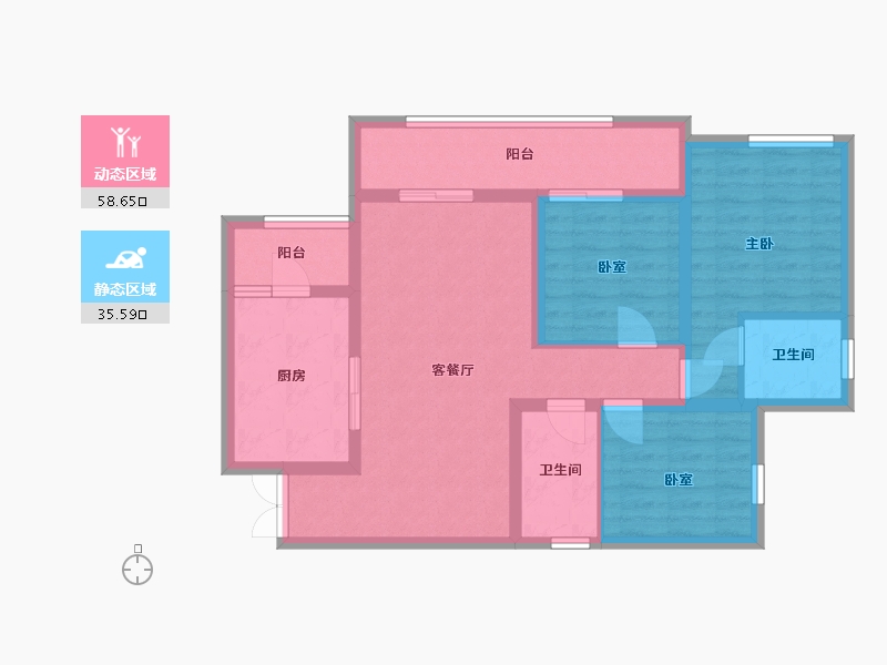 四川省-达州市-名豪国际-B区-70.40-户型库-动静分区