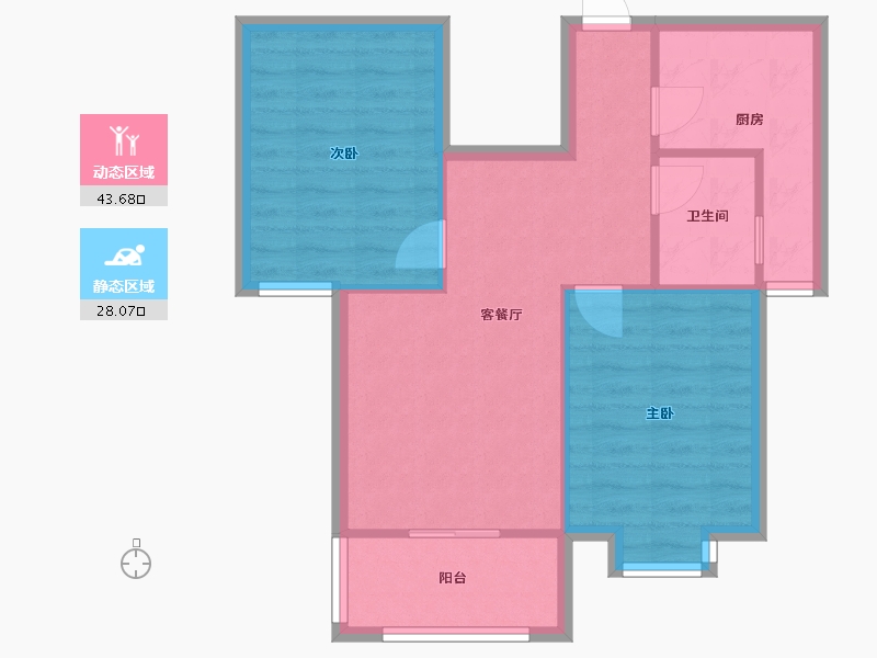 陕西省-宝鸡市-豪城天下-d区-89.63-户型库-动静分区