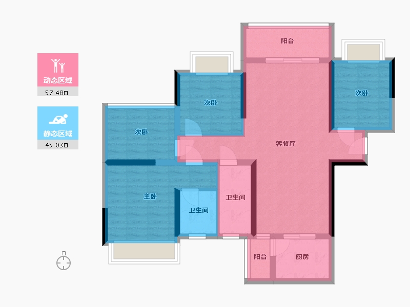 广西壮族自治区-贵港市-广汇圣湖城-92.32-户型库-动静分区